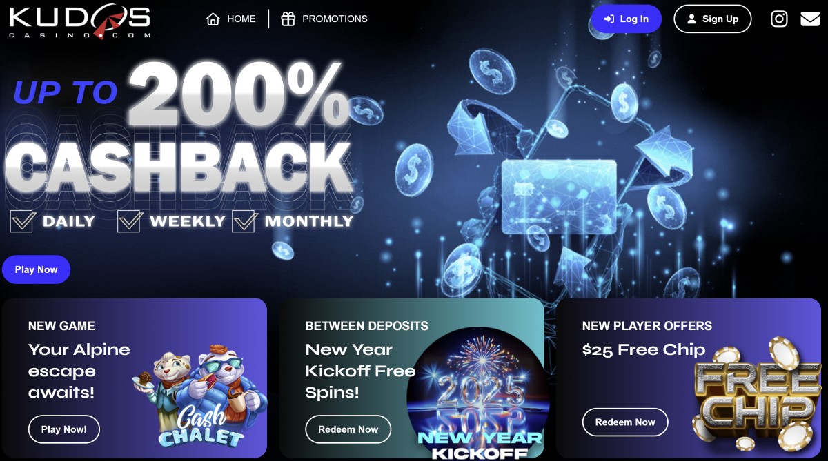 Kudos Casino Home Page